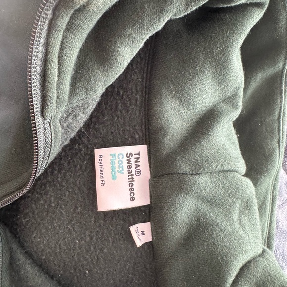 TNA Forest Green Zip-Up Sweater - Picture 2 of 2